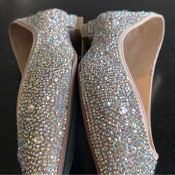 BETSEY JOHNSON Nude Rhinestone Flats Shoes - Picture 4 of 12